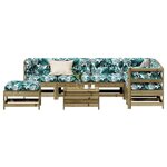 vidaXL Salon de jardin 8 Pièces avec coussins bois de pin imprégné
