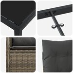 vidaXL Ensemble de salle à manger de jardin 5 pièces avec coussins gris poly rotin
