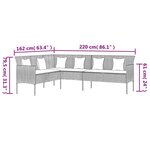 vidaXL Ensemble à manger de jardin coussins 6Pièces noir résine tressée