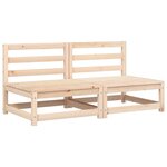 vidaXL Canapés de jardin sans accoudoirs coussins 2Pièces bois massif pin