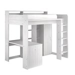 Lit combiné mezzanine enfant - Décor Pin Petterson - Sommier inclus - 90 x 200 cm