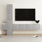 vidaXL Ensemble de meubles TV 5 Pièces Gris béton Bois d'ingénierie
