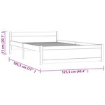 vidaXL Cadre de lit bois massif 120x190 cm petit double