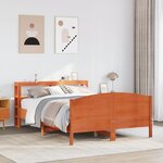 vidaXL Cadre de lit sans matelas cire marron 150x200cm bois pin massif