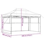 vidaXL Tente de réception pliable escamotable avec 3 parois latérales