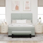 vidaXL Lit à ressorts avec matelas et banc gris clair 140x200 cm en velours