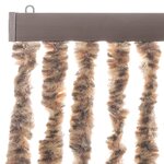 vidaXL Rideau anti-mouches beige et marron foncé 100x220 cm chenille