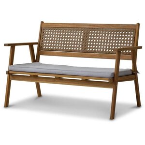 Banc de jardin LIANZA - 2 places - Acacia et résine tressée - 121 x 71 x 78 cm