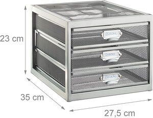 Trieur de document organiseur bureau 3 compartiments gris 13_0002900