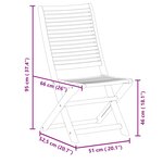 vidaXL Chaises de jardin pliantes lot de 6 51x66x95 cm bois d'acacia