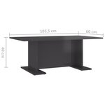 vidaXL Table basse Gris brillant 103 5x60x40 cm Aggloméré