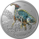 Monnaie en argent 1 dollar g 31.1 (1 oz) millésime 2023 prehistoric world parasaurolophus