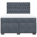 vidaXL Sommier à lattes de lit et matelas Gris foncé 160x200cm Velours