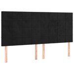 vidaXL Tête de lit à LED Noir 180x5x118/128 cm Velours