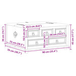 vidaXL Boîte de rangement Corona 90x78x45 cm bois de pin massif