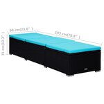 vidaXL Chaises longues de jardin table à thé 3 Pièces Résine tressée Noir