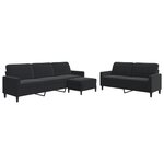 vidaXL Ensemble de canapés 3 Pièces avec coussins Noir Velours