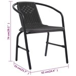 vidaXL Chaises de jardin lot de 6 Rotin plastique et acier 110 kg