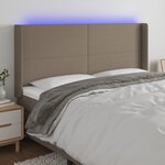 vidaXL Tête de lit à LED Taupe 163x16x118/128 cm Tissu