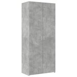 vidaXL Armoire de rangement gris béton 80x42 5x225cm bois d'ingénierie