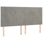 vidaXL Têtes de lit 4 Pièces Gris clair 90x5x78/88 cm Velours