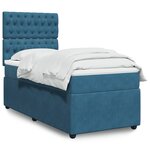 vidaXL Sommier à lattes de lit avec matelas Bleu foncé 90x190 cm