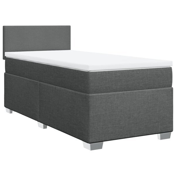vidaXL Sommier à lattes de lit et matelas Gris foncé 90x190 cm Tissu