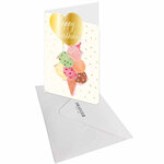 Carte de Vœux Thème Anniversaire Party Time - Plusieurs Styles - Happy Birthday -Blanc - Draeger