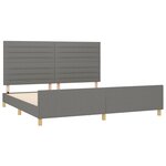 vidaXL Cadre de lit avec tête de lit Gris foncé 200x200 cm Tissu