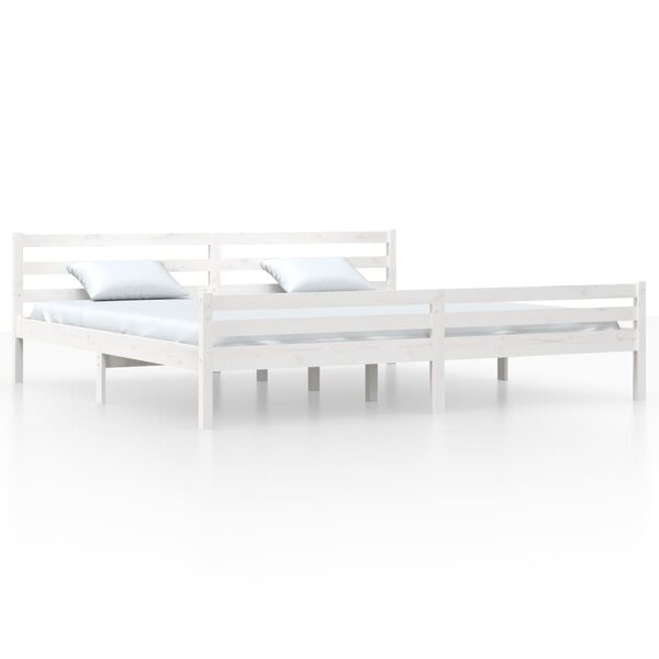 vidaXL Cadre de lit Blanc Bois massif 200x200 cm