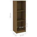 vidaXL Bibliothèque/Séparateur de pièce Marron miel Bois de pin massif