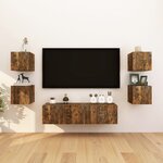 vidaXL Meubles TV muraux 4 Pièces Chêne fumé 30 5x30x30 cm