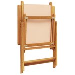 vidaXL Chaises inclinables de jardin lot de 8 beige tissu bois massif