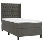 vidaXL Sommier à lattes de lit matelas LED Gris foncé 90x200cm Velours