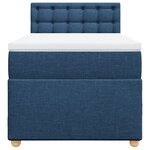 vidaXL Sommier à lattes de lit avec matelas Bleu 90x200 cm Tissu