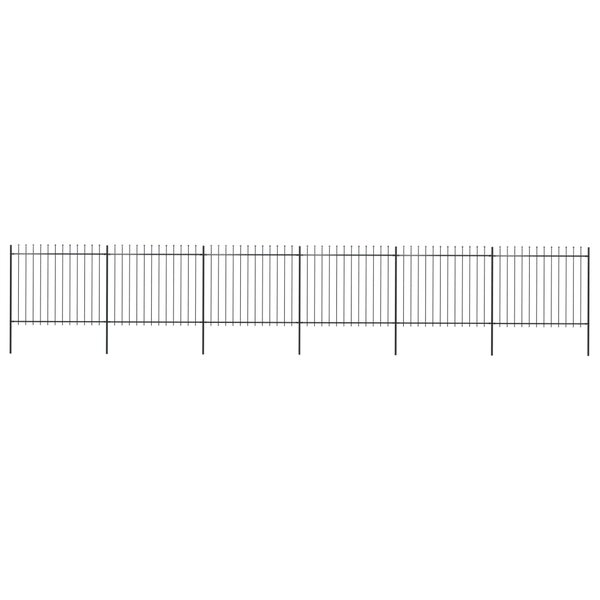 vidaXL Clôture de jardin avec dessus en lance Acier 10 2 x 1 5 m Noir
