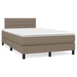vidaXL Sommier à lattes de lit avec matelas taupe 120x190 cm tissu