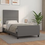 vidaXL Cadre de lit avec tête de lit Gris 80x200 cm Similicuir