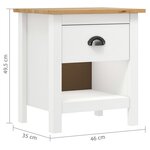vidaXL Tables de chevet 2 Pièces Hill 46x35x49 5 cm Bois de pin solide