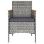 vidaXL Ensemble à manger de jardin 5 Pièces Résine tressée et acacia Gris