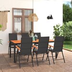 vidaXL Ensemble à manger de jardin 7 Pièces noir et marron