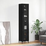 vidaXL Buffet haut Noir 34 5x34x180 cm Bois d'ingénierie