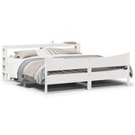 vidaXL Cadre de lit et tête de lit blanc 200x200 cm bois de pin massif