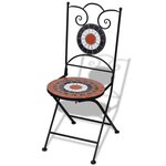 vidaXL Chaises pliables de bistro 2 Pièces Céramique Terre cuite et blanc