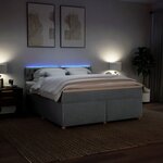 vidaXL Sommier à lattes de lit avec matelas Gris clair 180x200cm Tissu