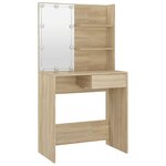 vidaXL Ensemble de coiffeuse avec LED Chêne Sonoma Bois d'ingénierie