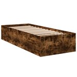 vidaXL Cadre de lit chêne fumé 90x190 cm bois d'ingénierie