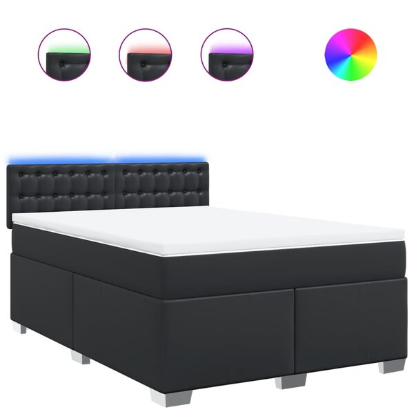 vidaXL Sommier à lattes de lit avec matelas Noir 160x200 cm