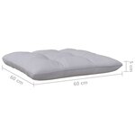 vidaXL Repose-pied de jardin avec coussin gris Bois de pin massif