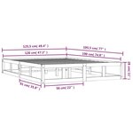 vidaXL Cadre de lit Noir 120x190 cm Petit double Bois massif